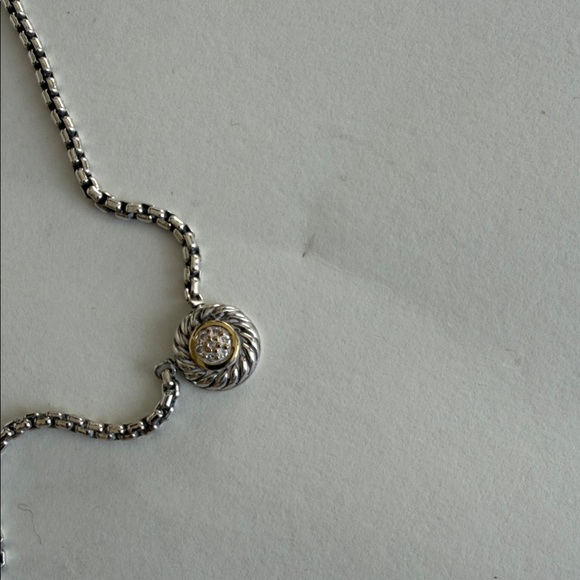 David Yurman Diamond Pave Pendant in 925 Sterling and 18k yellow gold - Picture 2 of 5